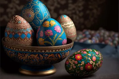 عکس تخم مرغ های تزئینی رنگارنگ عیدنوروز