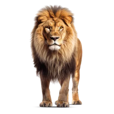 عکس دوربری یک شیر ایستاده