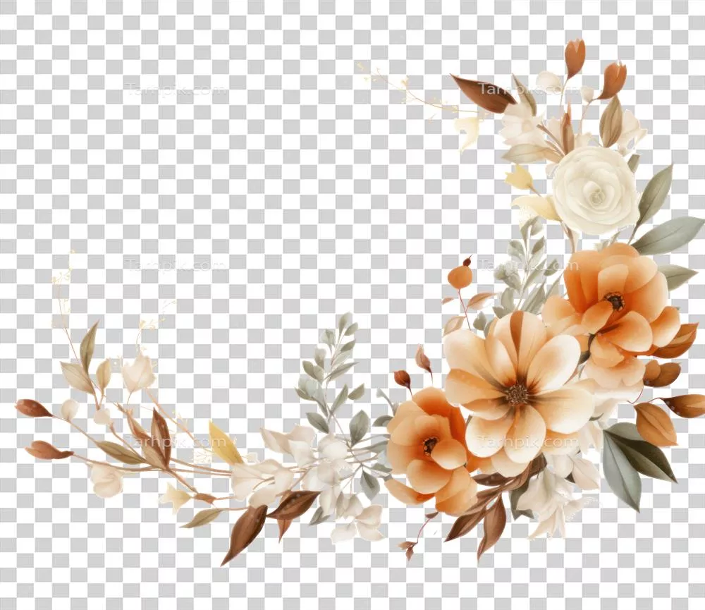 عکس دسته گل آبرنگ گوشه