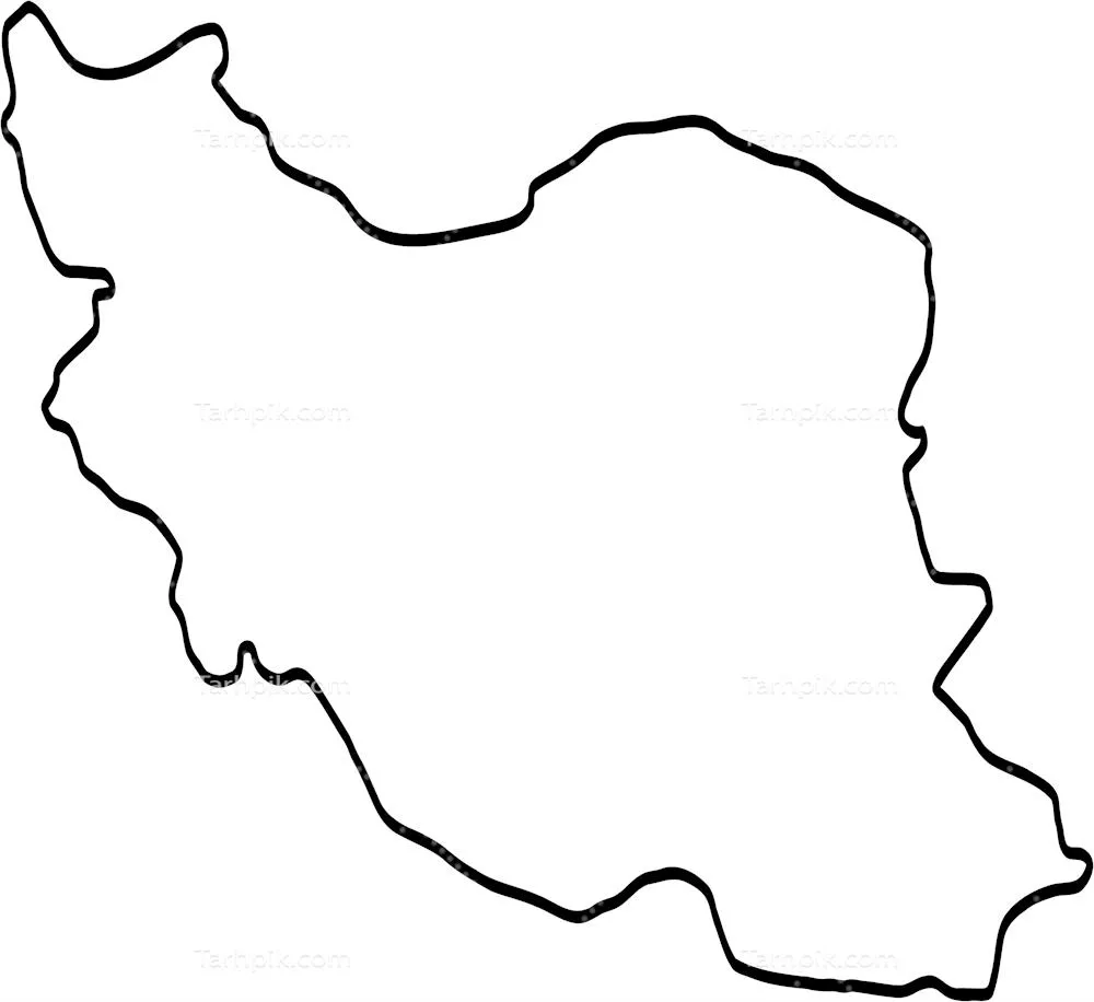 عکس دوربری شده نقاشی خطی نقشه ایران