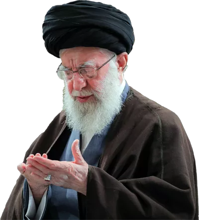 عکس دوربری شده آیت الله خامنه ای در حال دعا و عبادت