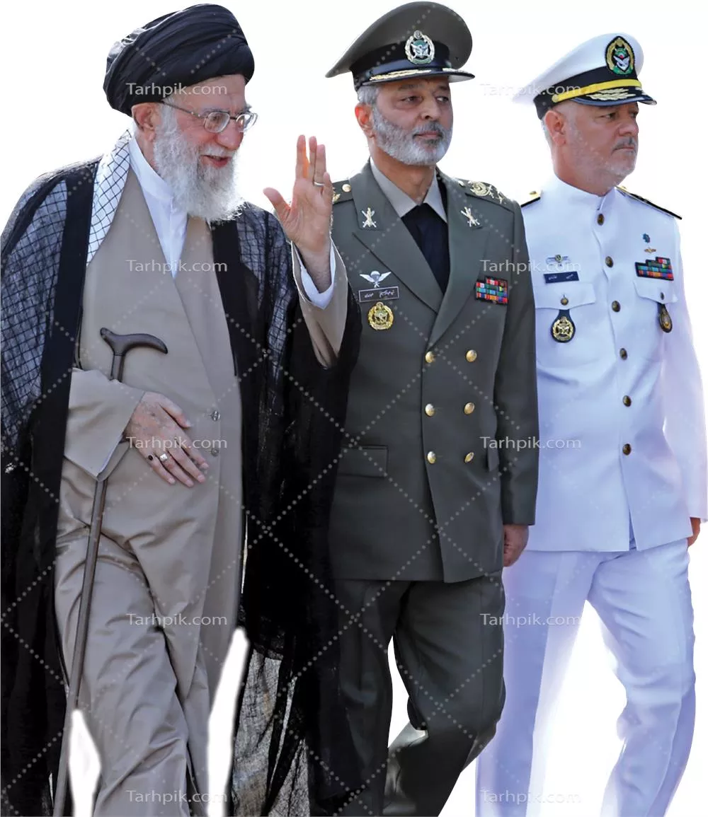 عکس دوربری شده آیت الله خامنه ای و فرماندهان نیروی دریایی