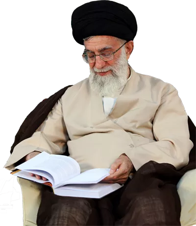 عکس دوربری آیت الله سید علی خامنه ای مقام معظم رهبری در حال کتاب خواندن