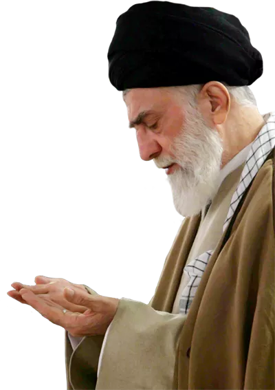 عکس دوربری رهبر معظم ایران آیت الله خامنه ای در حال دعا کردن