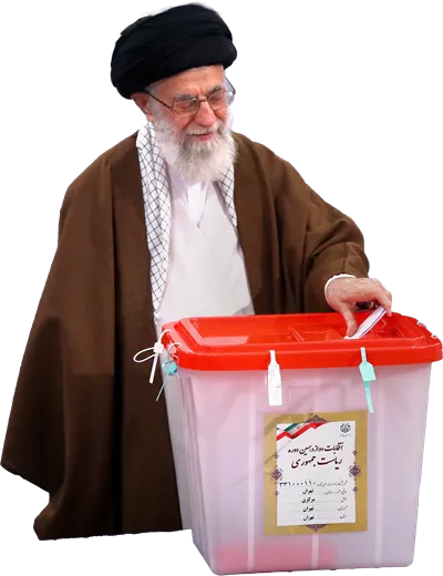 عکس دوربری انتخابات ریاست جمهوری و رأی دادن رهبر جمهوری اسلامی ایران آیت الله خامنه ای