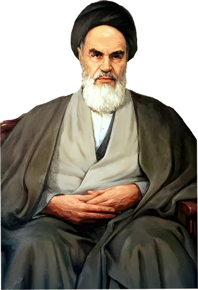 عکس امام خمینی نشسته روی صندلی