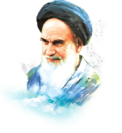عکس دوربری شده نقاشی امام خمینی رهبر جمهوری اسلامی ایران