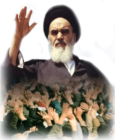 عکس بدون پس زمینه امام خمینی رهبر انقلاب اسلامی در دیدار با مردم