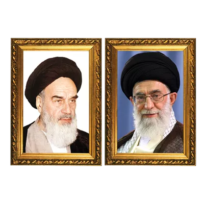 عکس بدون پس زمینه قاب عکس امام خمینی و امام خامنه ای رهبر جمهوری اسلامی ایران