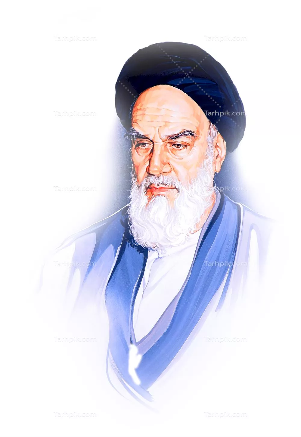 عکس بدون پس زمینه نقاشی رهبر انقلاب اسلامی امام خمینی (ره)