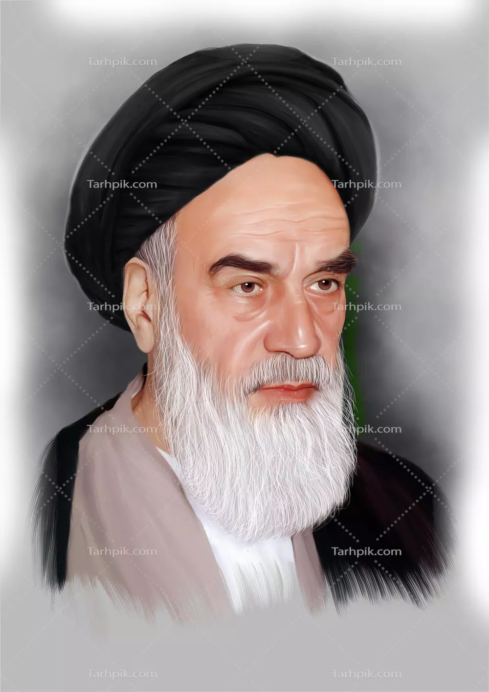عکس بدون پس زمینه طراحی چهره امام خمینی (ره) رهبر ایران