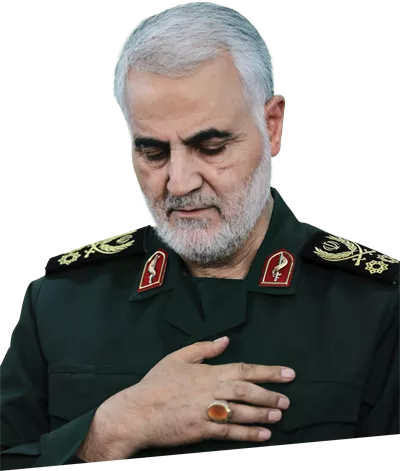عکس بدون پس زمینه سردار حاج قاسم سلیمانی دست بر سینه