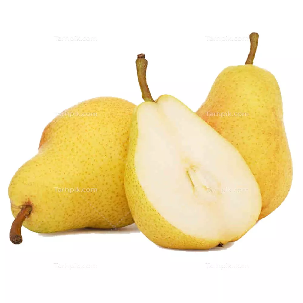 عکس بدون پس زمینه میوه گلابی کامل و نصفه