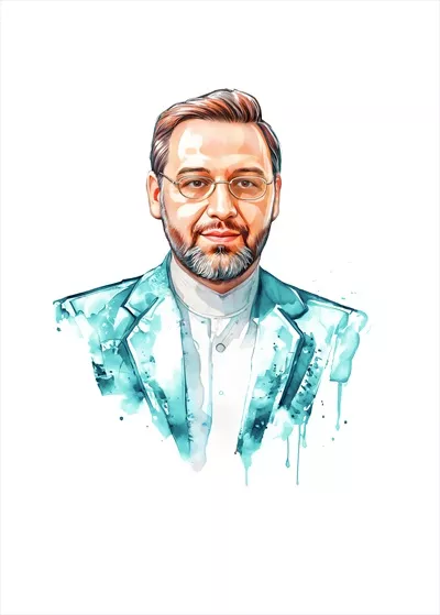 تصویر گرافیکی شهید مالک رحمتی استاندار تبریز