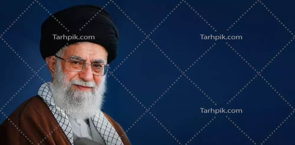 تصویر با کیفیت آیت الله خامنه ای در پس زمینه سرمه ای