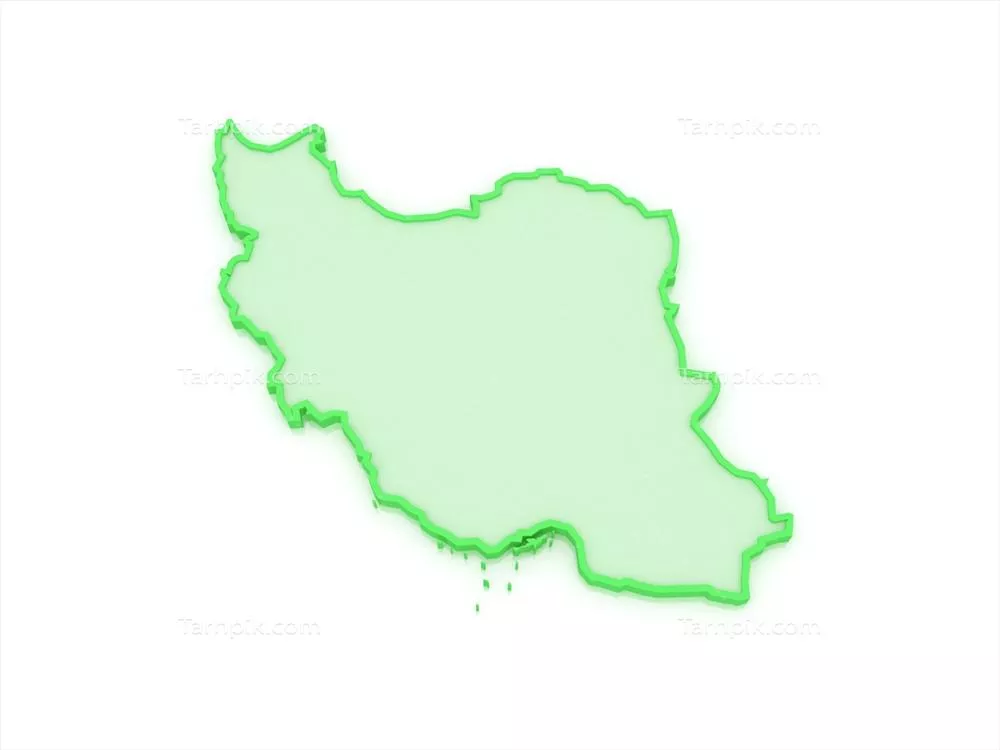 تصویر با کیفیت نقشه ایران سبز رنگ