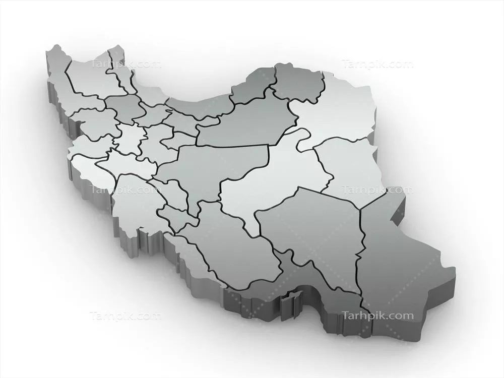 تصویر با کیفیت نقشه ایران با مرز استان ها