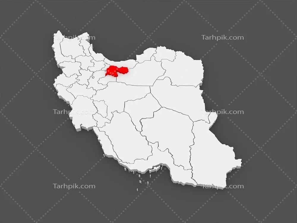 تصویر با کیفیت نقشه ایران و پایتخت مشخص شده