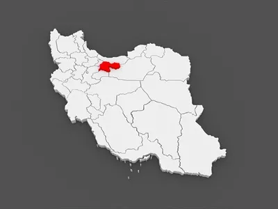 تصویر با کیفیت نقشه ایران و پایتخت مشخص شده