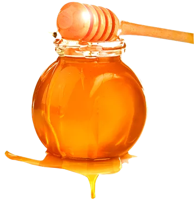 عکس دوربری شده عسل طبیعی صبحانه در شیشه به همراه قاشق چوبی مخصوص