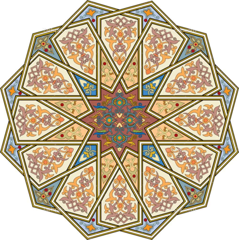 عکس دوربری کاشی نقوش هندسی