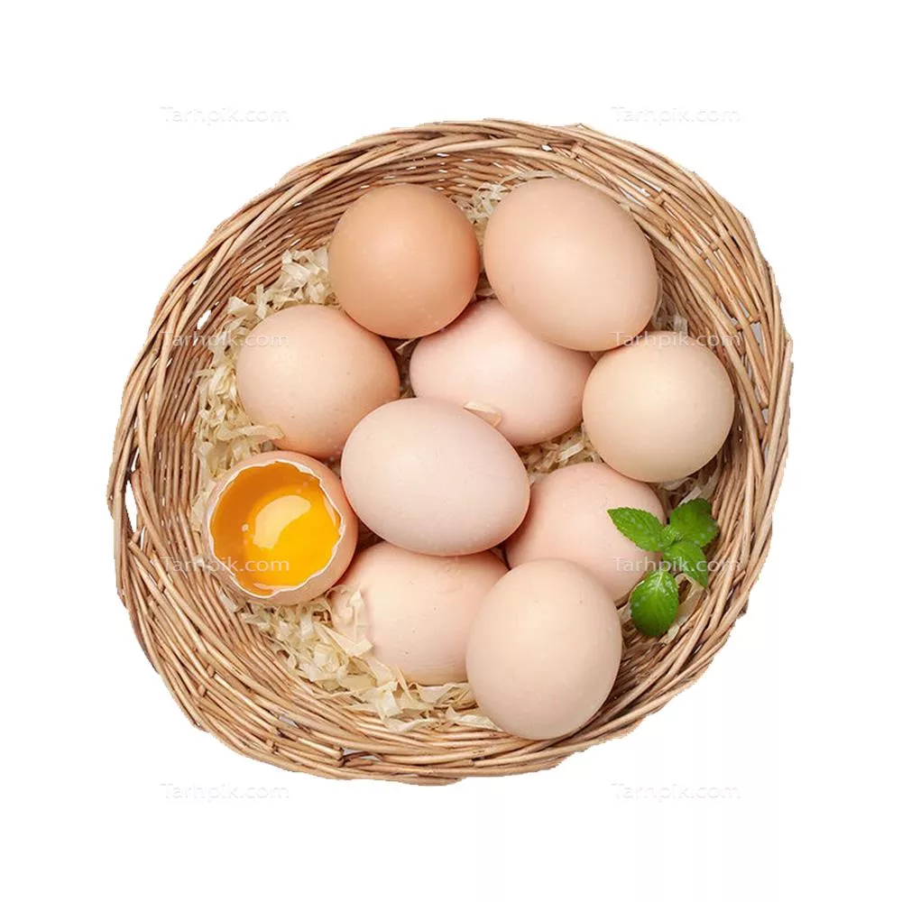عکس دوربری تخم مرغ سالم و شکسته در سبد