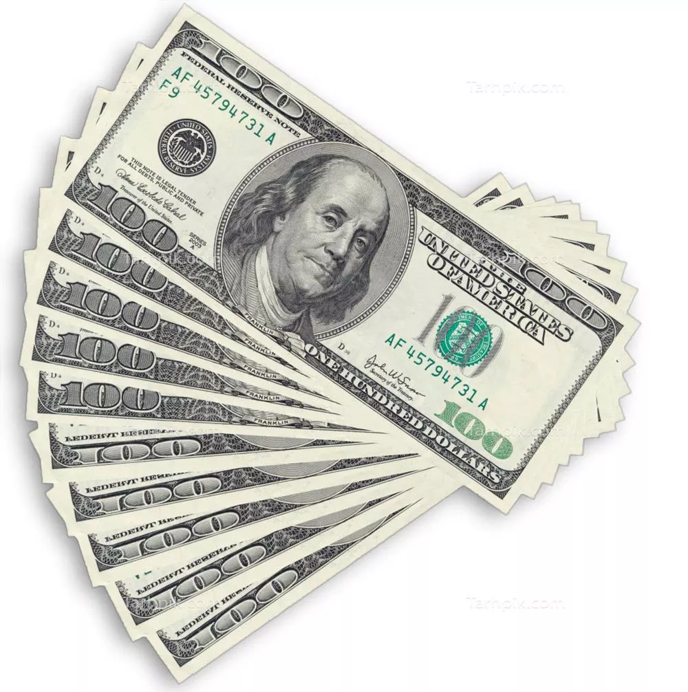 عکس دوربری اسکناس صد دلاری ایالات متحده آمریکا