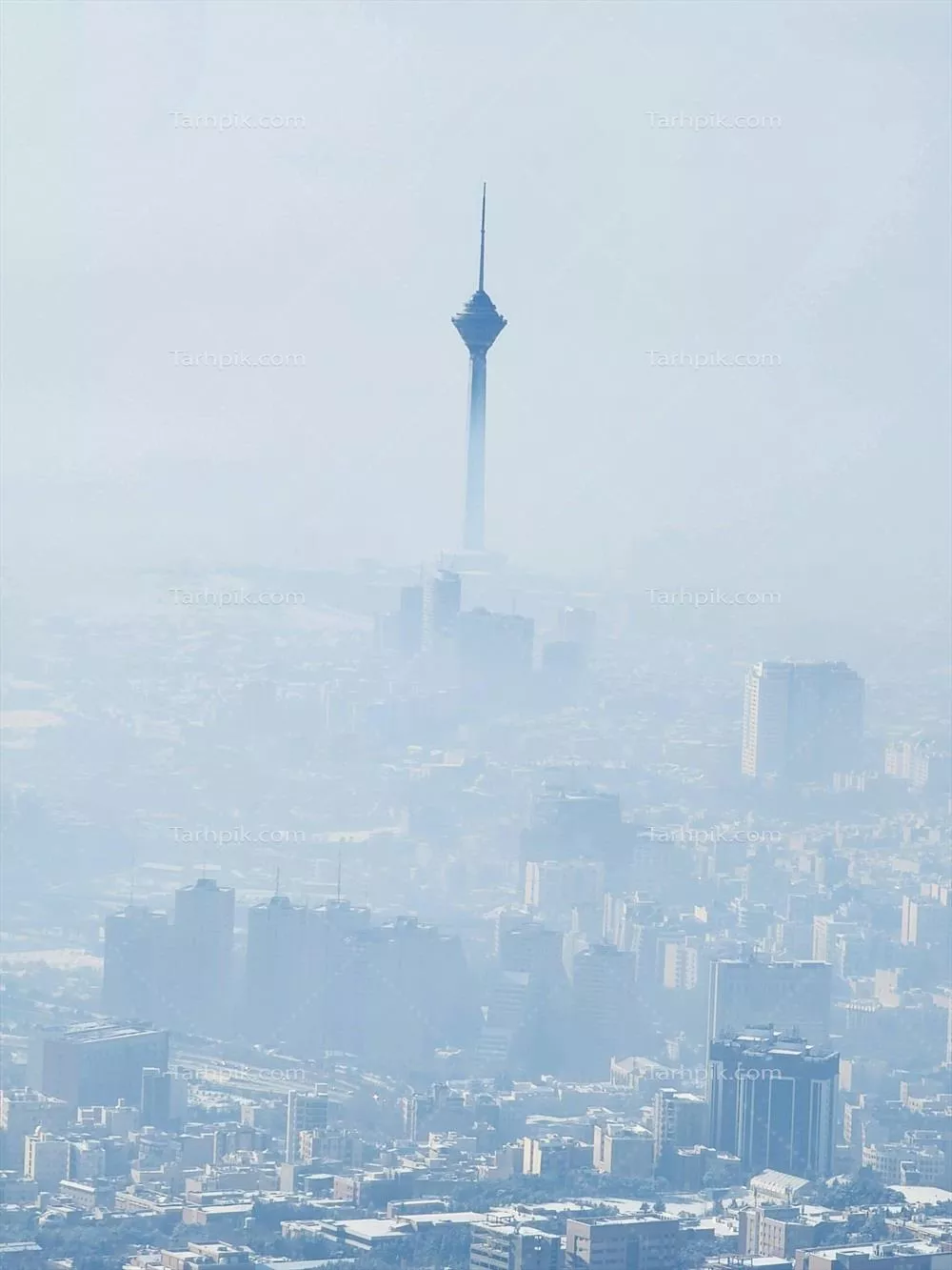 تصویر با کیفیت شهر تهران در یک روز آلوده