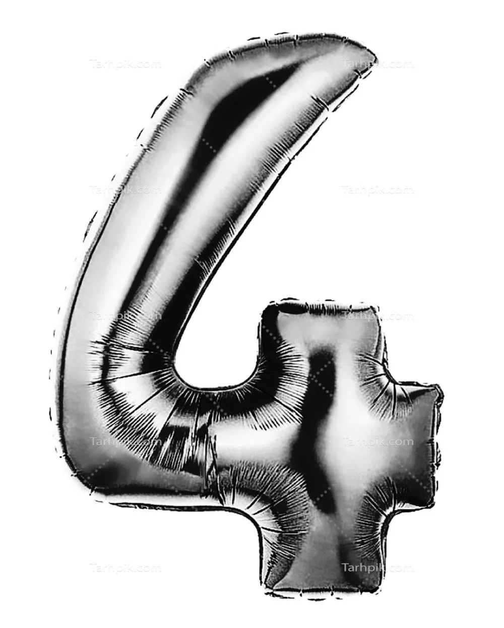 عکس دوربری بادکنک عدد ۴ برای تولد نقره ای