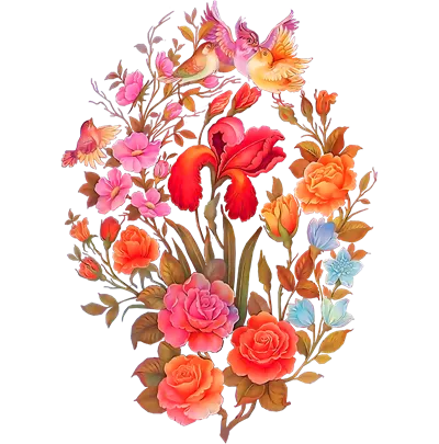 عکس دوربری گل طراحی شده اسلیمی