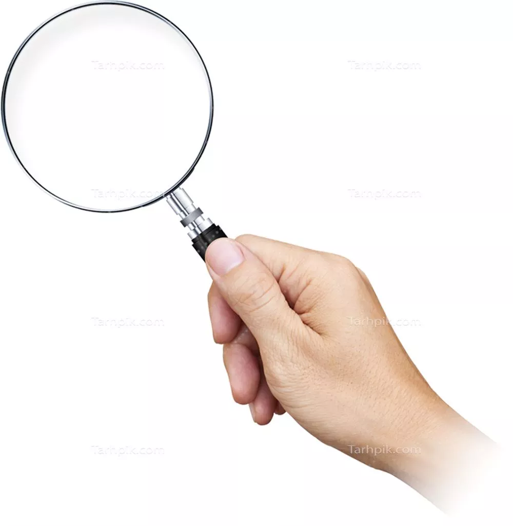 عکس دوربری ذره بین در دست