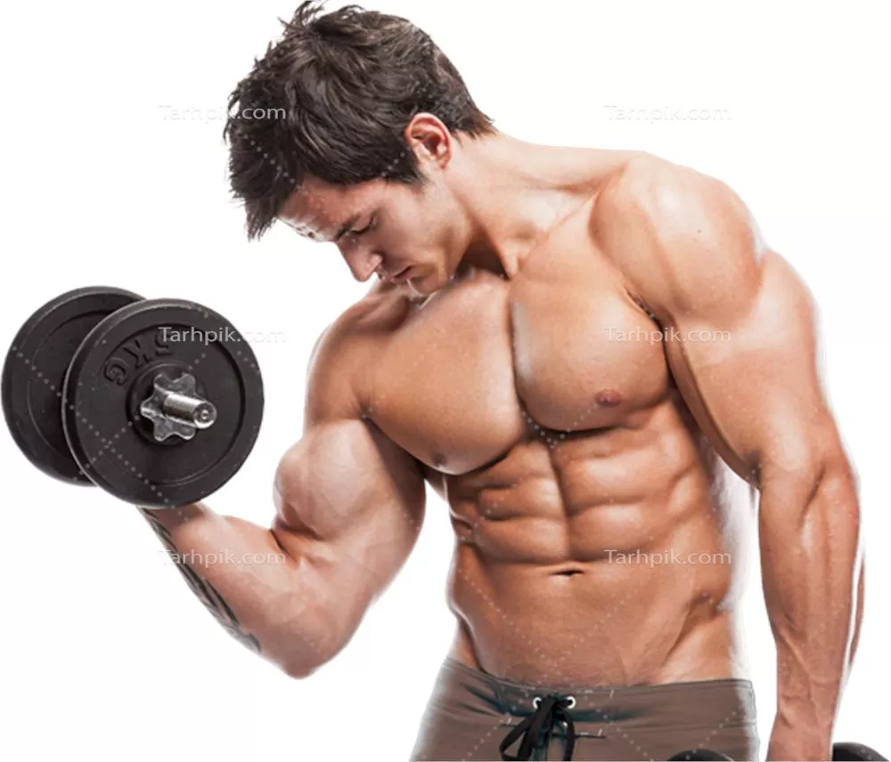 عکس دوربری شده بدنساز در حال زدن وزنه