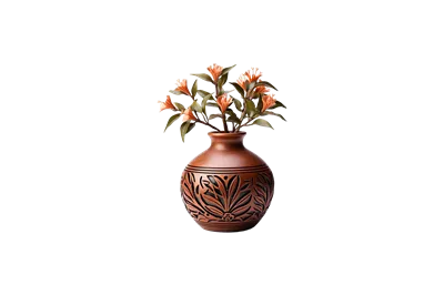 عکس دوربری گلدان گل سفالی ساخته شده با هوش مصنوعی