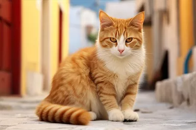 عکس گربه در کوچه