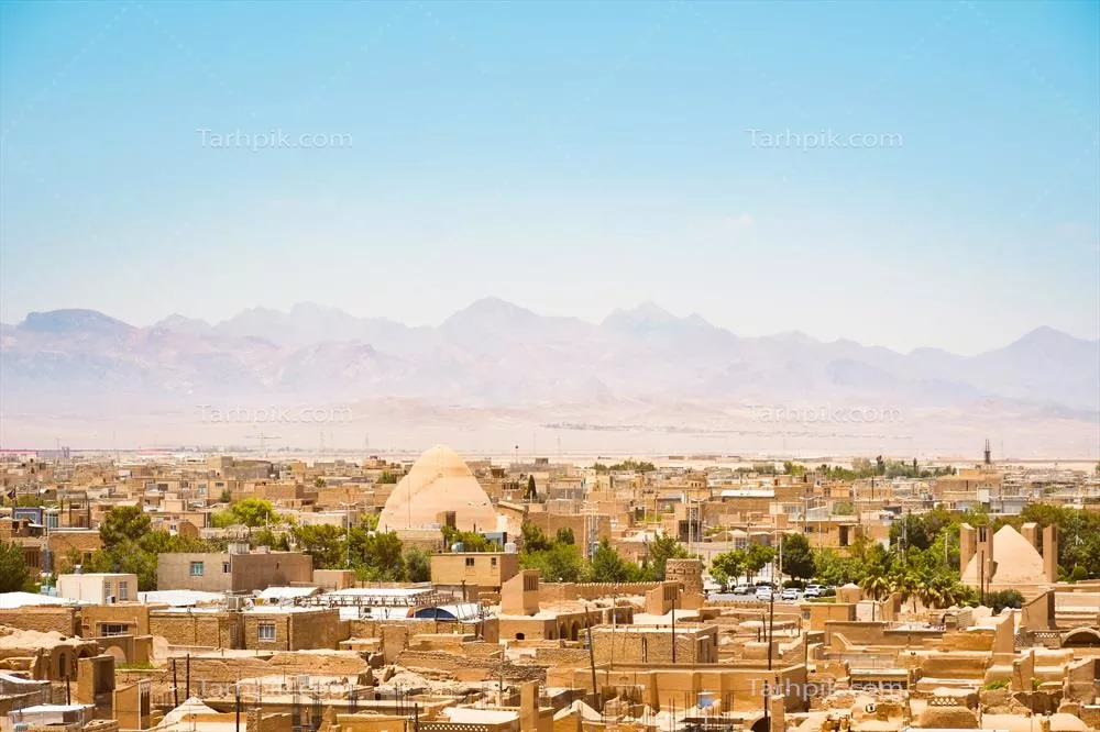 تصویر نمای بالای شهر باستانی میبد ایران