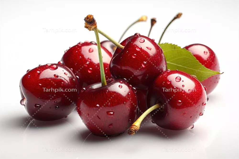 عکس میوه گیلاس قرمز آبدار تازه و شیرین