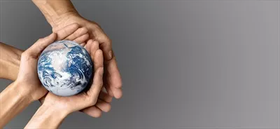 عکس با کیفیت محافظت از زمین با فضای کپی