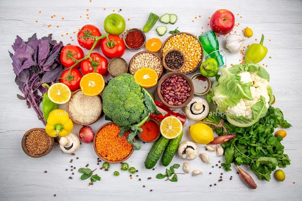 عکس با کیفیت انواع مواد غذایی سالم