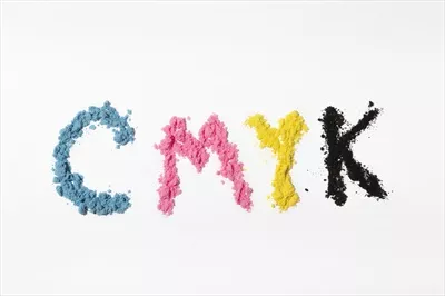 عکس با کیفیت کلمه CMYK رنگی