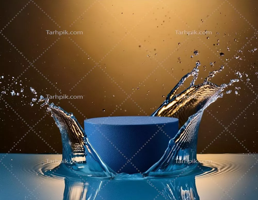 عکس ماکت سکوی معرفی محصول خالی با پاشش آب