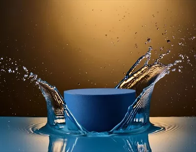 عکس ماکت سکوی معرفی محصول خالی با پاشش آب