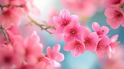 عکس پس زمینه بهاری شکوفه درخت