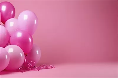عکس بادکنک های صورتی با فضای کپی