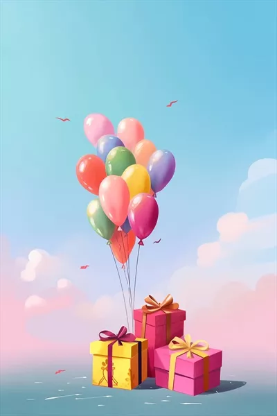 عکس بادکنک و جعبه های کادو
