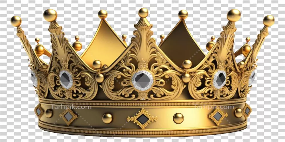 عکس دوربری یک تاج طلایی سلطنتی و زیبا