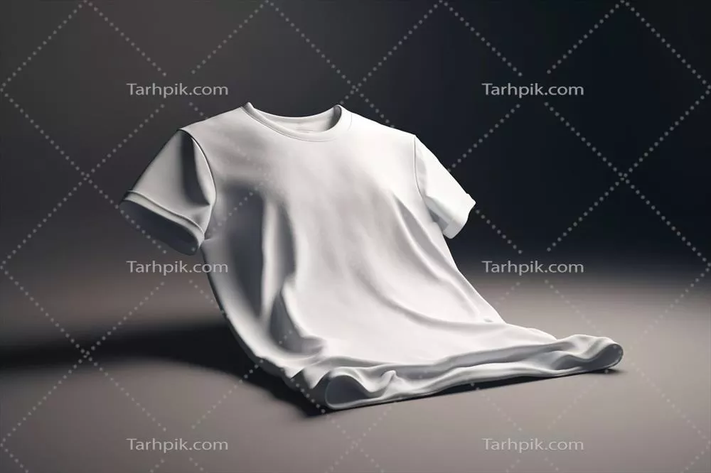 عکس تیشرت سفید ساخته شده با هوش مصنوعی روی زمین