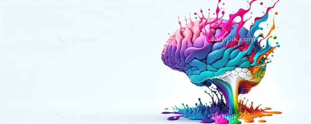 عکس مغز انسان با رنگ پاشیده
