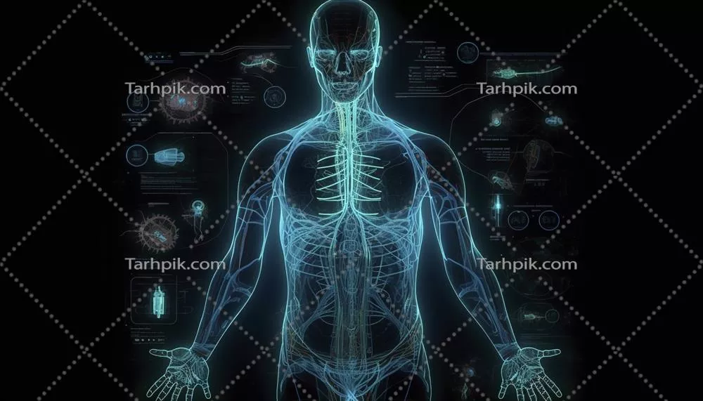 عکس آناتومی انسان و شبکه عصبی