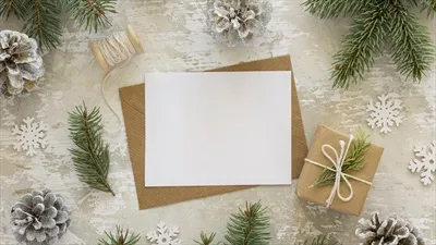 عکس مفهوم زیبای شب کریسمس با کادر خالی