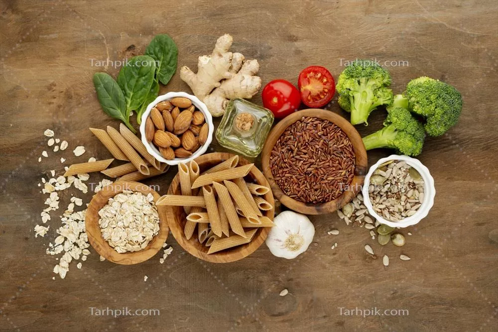 عکس چیدمان سبزیجات و ماکارونی